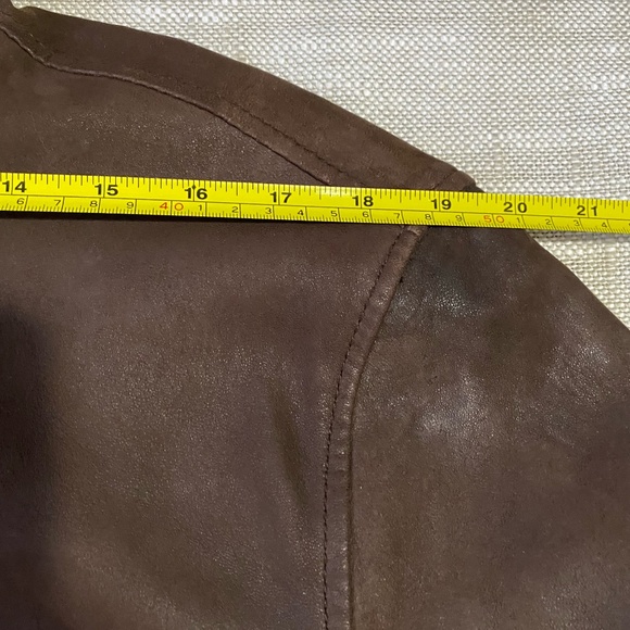 Mens Columbia Brown Soft Leather Zip Up Mock Neck Cotton Lined Casual Coat. Sz-L - Picture 11 of 16